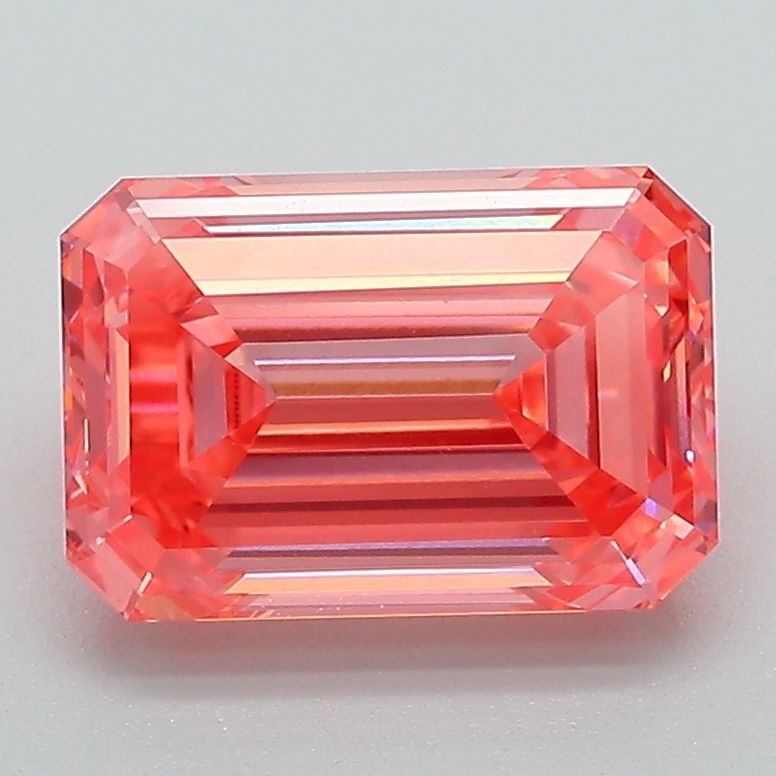 Loose Diamond - EMERALD 2.5ct Fancy Vivid Pink VVS2: Loose Diamond - EMERALD 2.5ct Fancy Vivid Pink VVS2 Source: This is a real non-mined Diamond that has been grown in a lab Shape: EMERALD Carats: 2.5 Color: Fancy Vivid Pink Certification: IGI Video: