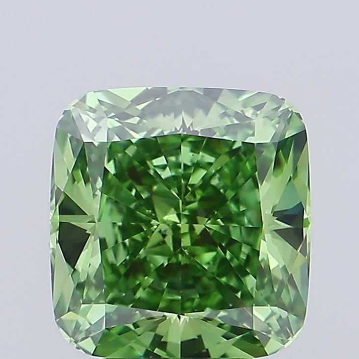 Loose Diamond - CUSHION MODIFIED 3.6ct Fancy Vivid Green VS1: Loose Diamond - CUSHION MODIFIED 3.6ct Fancy Vivid Green VS1 Source: This is a real non-mined Diamond that has been grown in a lab Shape: CUSHION MODIFIED Carats: 3.6 Color: Fancy Vivid Green