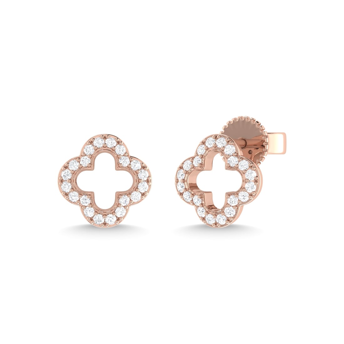 14K Rose Gold Diamond 1/5 Ct.Tw. Fashion Earrings (1 of 3)