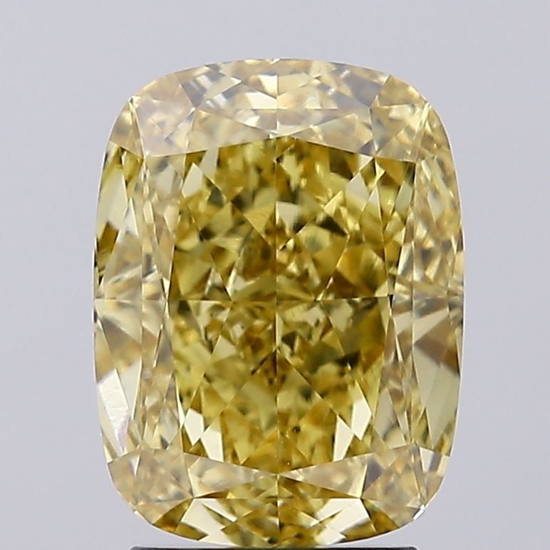 Loose Diamond - CUSHION MODIFIED 3.64ct Fancy Intense Brownish Yellow VVS2: Loose Diamond - CUSHION MODIFIED 3.64ct Fancy Intense Brownish Yellow VVS2 Source: This is a real non-mined Diamond that has been grown in a lab Shape: CUSHION MODIFIED Carats: 3.64 Color: Fancy