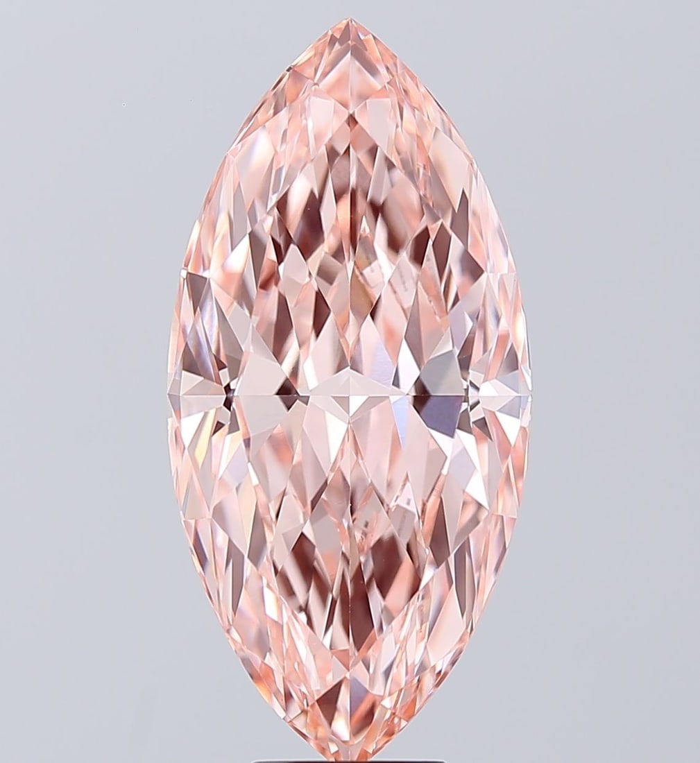 Loose Diamond - MARQUISE 9.06ct Fancy Vivid Pink VVS2: Loose Diamond - MARQUISE 9.06ct Fancy Vivid Pink VVS2 Source: This is a real non-mined Diamond that has been grown in a lab Shape: MARQUISE Carats: 9.06 Color: Fancy Vivid Pink Certification: IGI