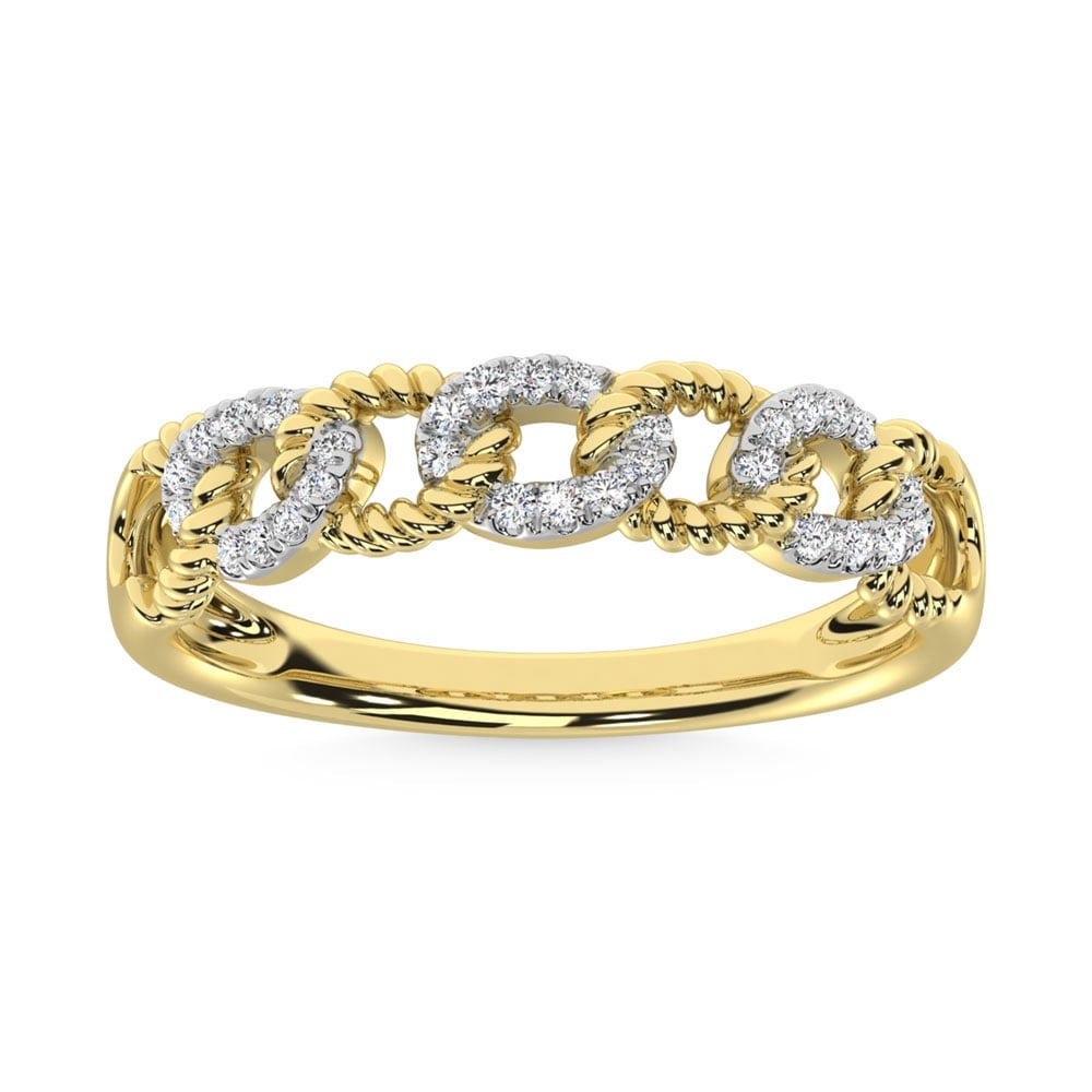 14K Yellow Gold Diamond 1/6 Ct.Tw. Fashion Ring (1 of 4)