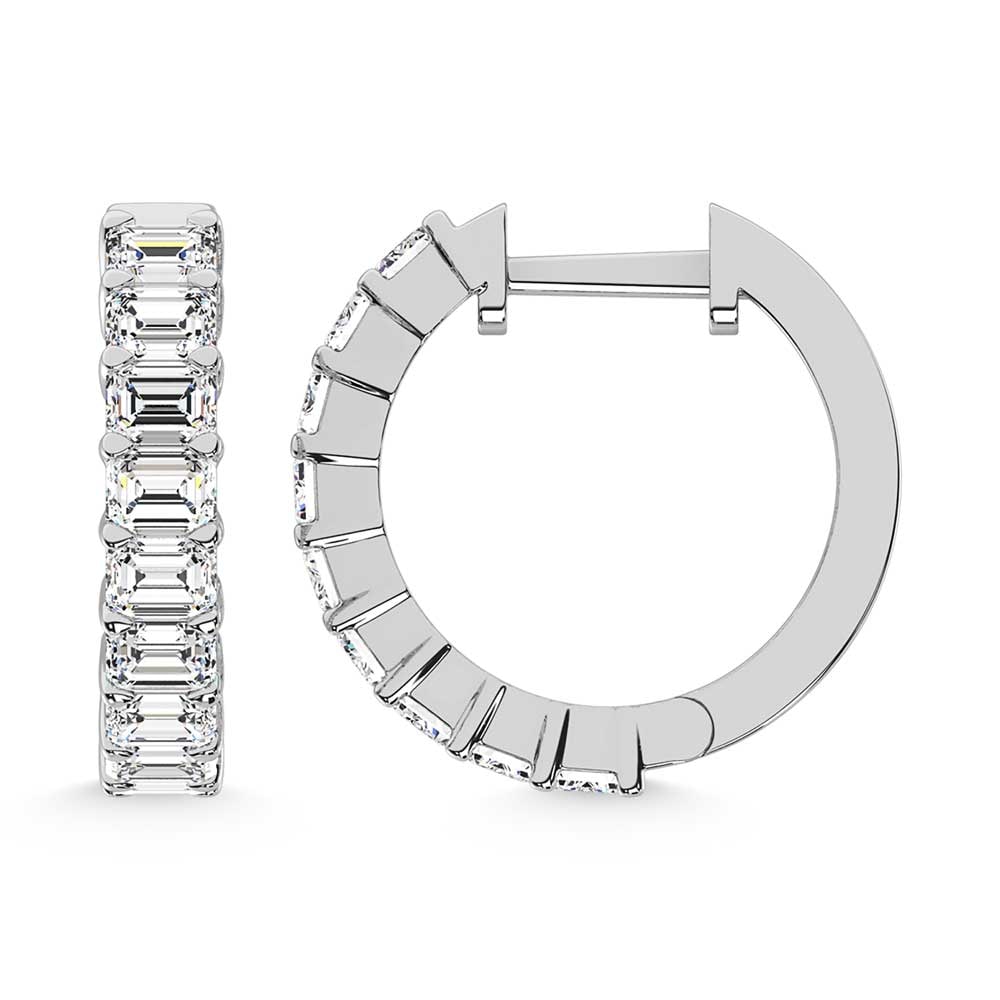 14K White Gold Lab Grown Diamond 1 1/2 Ct.Tw. Hoop Earrings: 14K White Gold Lab Grown Diamond 1 1/2 Ct.Tw. Hoop Earrings Elegant 14K white gold hoops with 1 1/2 Ct.Tw. lab-grown diamonds for timeless style. 14k White Gold Stone Color: D-f Stone Clarity: Vs This