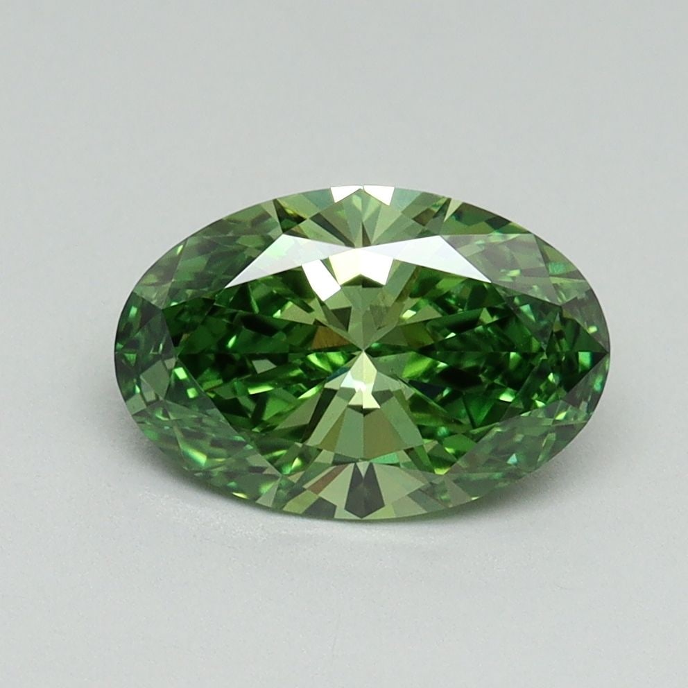 Loose Diamond - OVAL 1.43ct Fancy Vivid Green VS2: Loose Diamond - OVAL 1.43ct Fancy Vivid Green VS2 Source: This is a real non-mined Diamond that has been grown in a lab Shape: OVAL Carats: 1.43 Color: Fancy Vivid Green Certification: IGI Video: