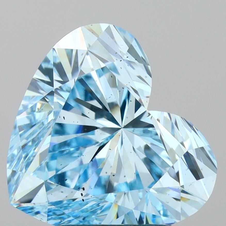 Loose Diamond - HEART 3.02ct Fancy Vivid Blue SI1: Loose Diamond - HEART 3.02ct Fancy Vivid Blue SI1 Source: This is a real non-mined Diamond that has been grown in a lab Shape: HEART Carats: 3.02 Color: Fancy Vivid Blue Certification: IGI Video: