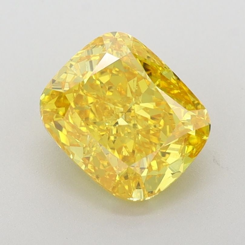 Loose Diamond - CUSHION BRILLIANT 1.67ct Fancy Vivid Yellow VS2: Loose Diamond - CUSHION BRILLIANT 1.67ct Fancy Vivid Yellow VS2 Source: This is a real non-mined Diamond that has been grown in a lab Shape: CUSHION BRILLIANT Carats: 1.67 Color: Fancy Vivid Yellow Ce