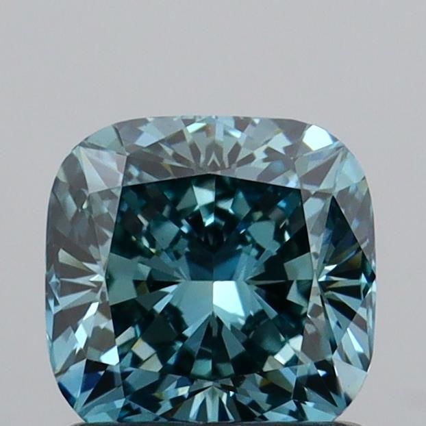 Loose Diamond - CUSHION MODIFIED 1.03ct Fancy Vivid Greenish Blue VVS2 (1 of 1)