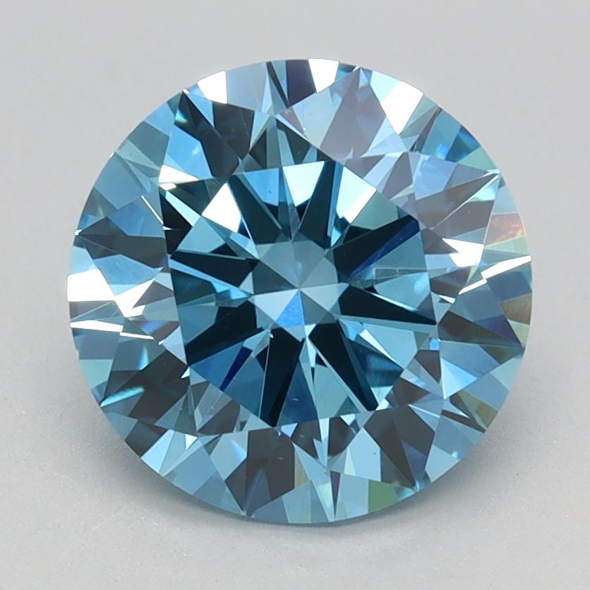Ideal Loose Diamond - ROUND 2.1ct Fancy Vivid Blue VS1: Ideal Loose Diamond - ROUND 2.1ct Fancy Vivid Blue VS1 Source: This is a real non-mined Diamond that has been grown in a lab Shape: ROUND Carats: 2.1 Color: Fancy Vivid Blue Certification: IGI
