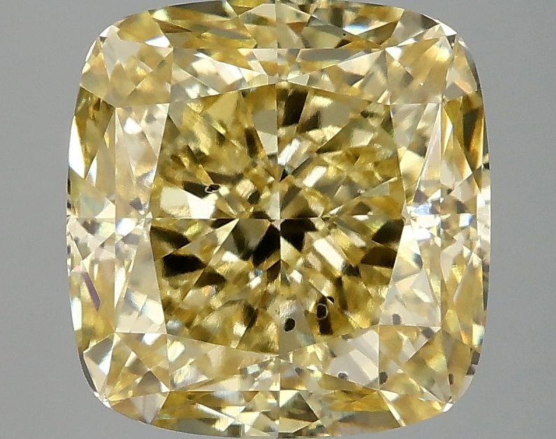 Loose Diamond - CUSHION MODIFIED 4.88ct Fancy Vivid Yellow SI1: Loose Diamond - CUSHION MODIFIED 4.88ct Fancy Vivid Yellow SI1 Source: This is a real non-mined Diamond that has been grown in a lab Shape: CUSHION MODIFIED Carats: 4.88 Color: Fancy Vivid Yellow Cert