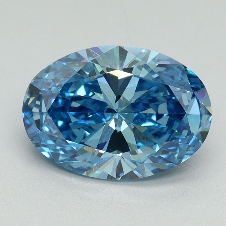 Loose Diamond - OVAL 2.06ct Fancy Vivid Blue VVS2: Loose Diamond - OVAL 2.06ct Fancy Vivid Blue VVS2 Source: This is a real non-mined Diamond that has been grown in a lab Shape: OVAL Carats: 2.06 Color: Fancy Vivid Blue Certification: IGI Video: