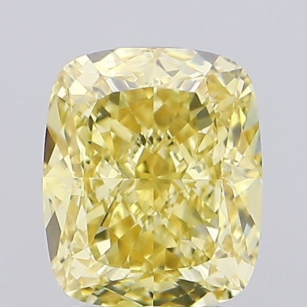 Loose Diamond - CUSHION MODIFIED 2.03ct Fancy Intense Yellow VVS2: Loose Diamond - CUSHION MODIFIED 2.03ct Fancy Intense Yellow VVS2 Source: This is a real non-mined Diamond that has been grown in a lab Shape: CUSHION MODIFIED Carats: 2.03 Color: Fancy Intense Yellow