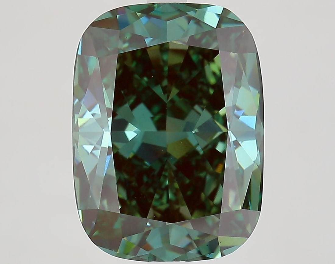 Loose Diamond - CUSHION MODIFIED 7.58ct Fancy Vivid Green VS1 (1 of 1)