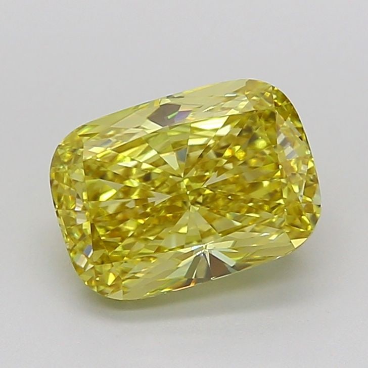 Loose Diamond - CUSHION BRILLIANT 2.33ct Fancy Vivid Yellow VS1: Loose Diamond - CUSHION BRILLIANT 2.33ct Fancy Vivid Yellow VS1 Source: This is a real non-mined Diamond that has been grown in a lab Shape: CUSHION BRILLIANT Carats: 2.33 Color: Fancy Vivid Yellow Ce