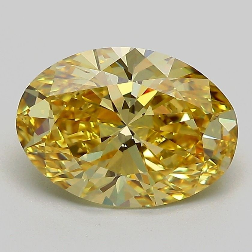 Loose Diamond - OVAL 2.33ct Fancy Vivid Yellow VS1: Loose Diamond - OVAL 2.33ct Fancy Vivid Yellow VS1 Source: This is a real non-mined Diamond that has been grown in a lab Shape: OVAL Carats: 2.33 Color: Fancy Vivid Yellow Certification: IGI Video: