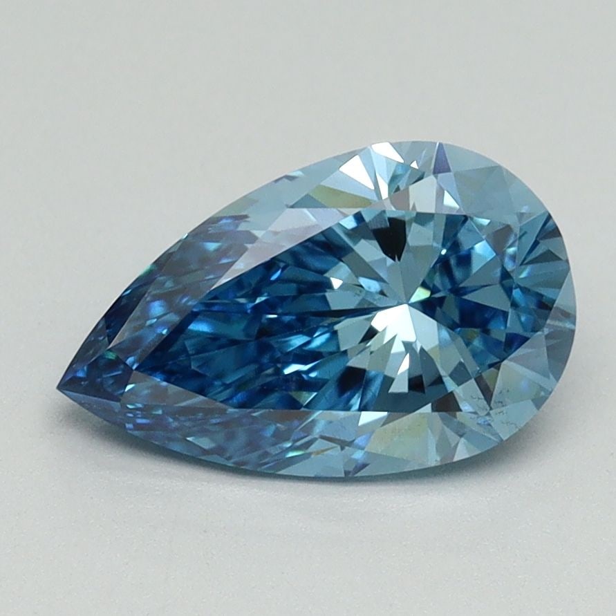 Loose Diamond - PEAR 1.56ct Fancy Vivid Blue VS2: Loose Diamond - PEAR 1.56ct Fancy Vivid Blue VS2 Source: This is a real non-mined Diamond that has been grown in a lab Shape: PEAR Carats: 1.56 Color: Fancy Vivid Blue Certification: IGI Video:
