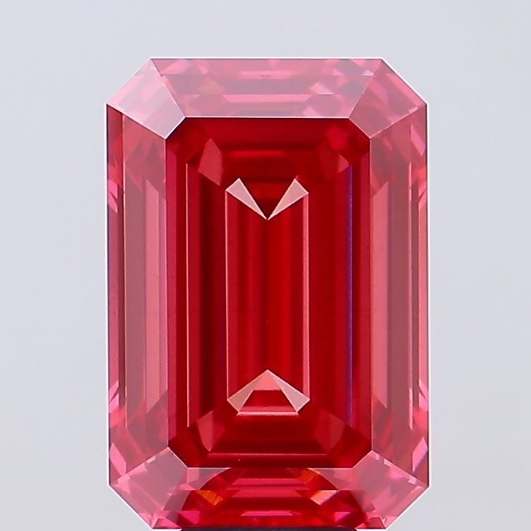 Loose Diamond - EMERALD 11.1ct Fancy Vivid Reddish Pink VS1: Loose Diamond - EMERALD 11.1ct Fancy Vivid Reddish Pink VS1 Source: This is a real non-mined Diamond that has been grown in a lab Shape: EMERALD Carats: 11.1 Color: Fancy Vivid Reddish Pink