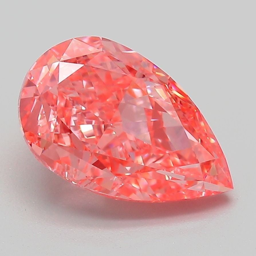 Loose Diamond - PEAR 3.13ct Fancy Vivid Pink VVS2: Loose Diamond - PEAR 3.13ct Fancy Vivid Pink VVS2 Source: This is a real non-mined Diamond that has been grown in a lab Shape: PEAR Carats: 3.13 Color: Fancy Vivid Pink Certification: IGI Video: