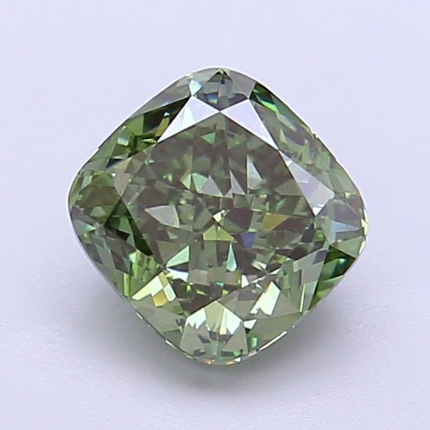 Loose Diamond - CUSHION MODIFIED 1.53ct Fancy Vivid Green VS1: Loose Diamond - CUSHION MODIFIED 1.53ct Fancy Vivid Green VS1 Source: This is a real non-mined Diamond that has been grown in a lab Shape: CUSHION MODIFIED Carats: 1.53 Color: Fancy Vivid Green Certif