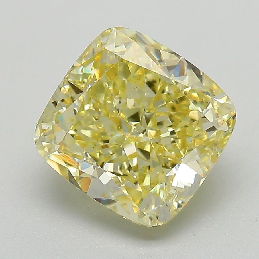 Loose Diamond - CUSHION BRILLIANT 3.41ct Fancy Intense Yellow VS1 (1 of 1)