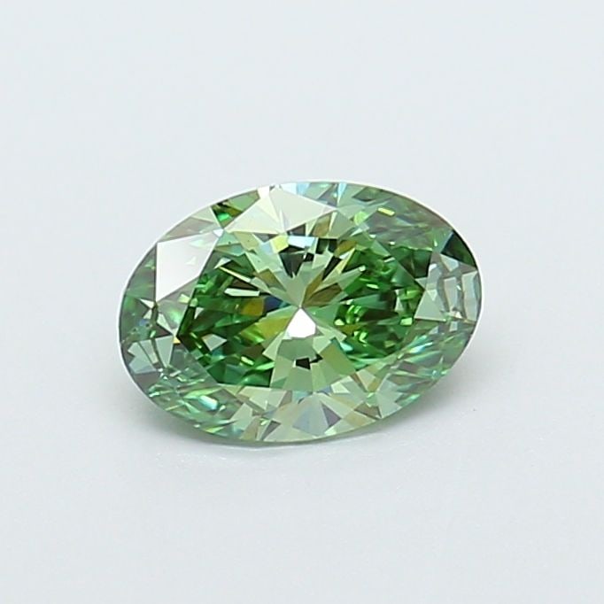 Loose Diamond - OVAL 0.81ct Fancy Vivid Green VS1: Loose Diamond - OVAL 0.81ct Fancy Vivid Green VS1 Source: This is a real non-mined Diamond that has been grown in a lab Shape: OVAL Carats: 0.81 Color: Fancy Vivid Green Certification: IGI Video: