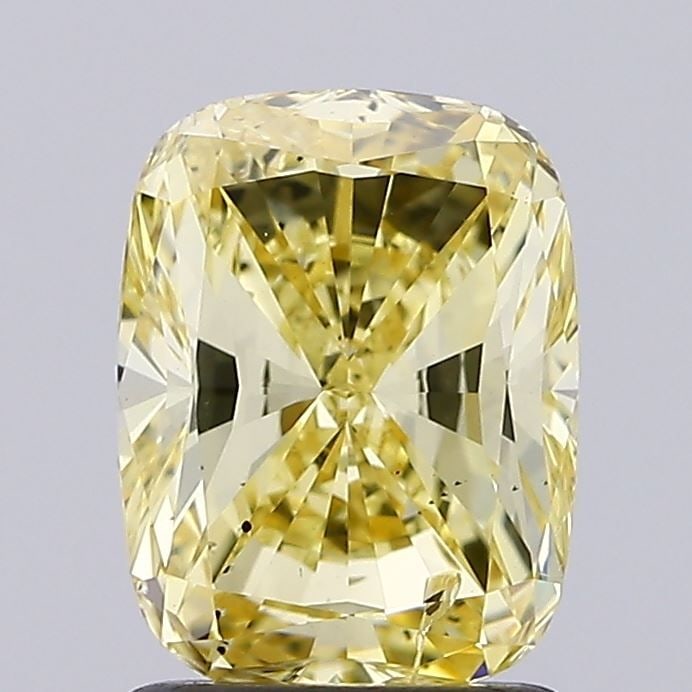 Loose Diamond - CUSHION MODIFIED 1.52ct Fancy Intense Yellow SI2: Loose Diamond - CUSHION MODIFIED 1.52ct Fancy Intense Yellow SI2 Source: This is a real non-mined Diamond that has been grown in a lab Shape: CUSHION MODIFIED Carats: 1.52 Color: Fancy Intense