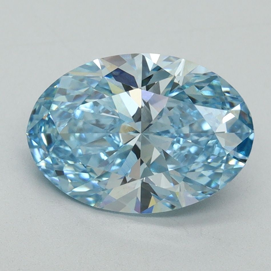 Loose Diamond - OVAL 2.34ct Fancy Vivid Blue VVS2: Loose Diamond - OVAL 2.34ct Fancy Vivid Blue VVS2 Source: This is a real non-mined Diamond that has been grown in a lab Shape: OVAL Carats: 2.34 Color: Fancy Vivid Blue Certification: IGI Video: