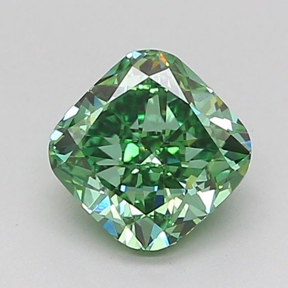 Loose Diamond - CUSHION MODIFIED 0.97ct Fancy Vivid Green VS1: Loose Diamond - CUSHION MODIFIED 0.97ct Fancy Vivid Green VS1 Source: This is a real non-mined Diamond that has been grown in a lab Shape: CUSHION MODIFIED Carats: 0.97 Color: Fancy Vivid Green