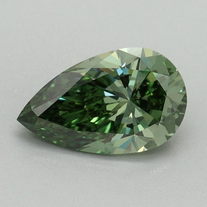 Loose Diamond - PEAR 1.15ct Fancy Vivid Green VS1: Loose Diamond - PEAR 1.15ct Fancy Vivid Green VS1 Source: This is a real non-mined Diamond that has been grown in a lab Shape: PEAR Carats: 1.15 Color: Fancy Vivid Green Certification: IGI Video: