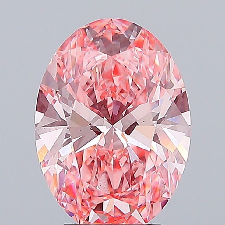 Loose Diamond - OVAL 4.08ct Fancy Vivid Pink VS2: Loose Diamond - OVAL 4.08ct Fancy Vivid Pink VS2 Source: This is a real non-mined Diamond that has been grown in a lab Shape: OVAL Carats: 4.08 Color: Fancy Vivid Pink Certification: IGI Video:
