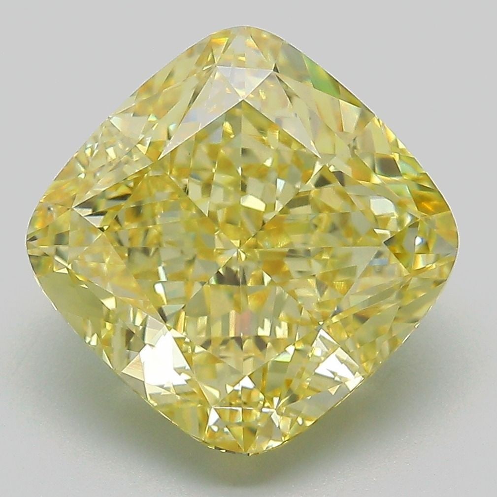 Loose Diamond - CUSHION MODIFIED 6.62ct Fancy Intense Yellow VS1: Loose Diamond - CUSHION MODIFIED 6.62ct Fancy Intense Yellow VS1 Source: This is a real non-mined Diamond that has been grown in a lab Shape: CUSHION MODIFIED Carats: 6.62 Color: Fancy Intense