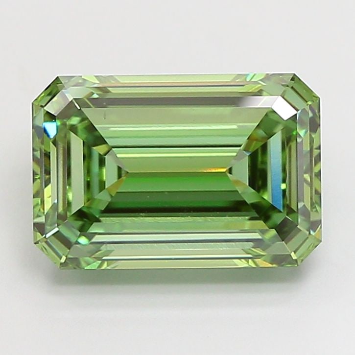 Loose Diamond - EMERALD 5.05ct Fancy Vivid Green VS1: Loose Diamond - EMERALD 5.05ct Fancy Vivid Green VS1 Source: This is a real non-mined Diamond that has been grown in a lab Shape: EMERALD Carats: 5.05 Color: Fancy Vivid Green Certification: IGI