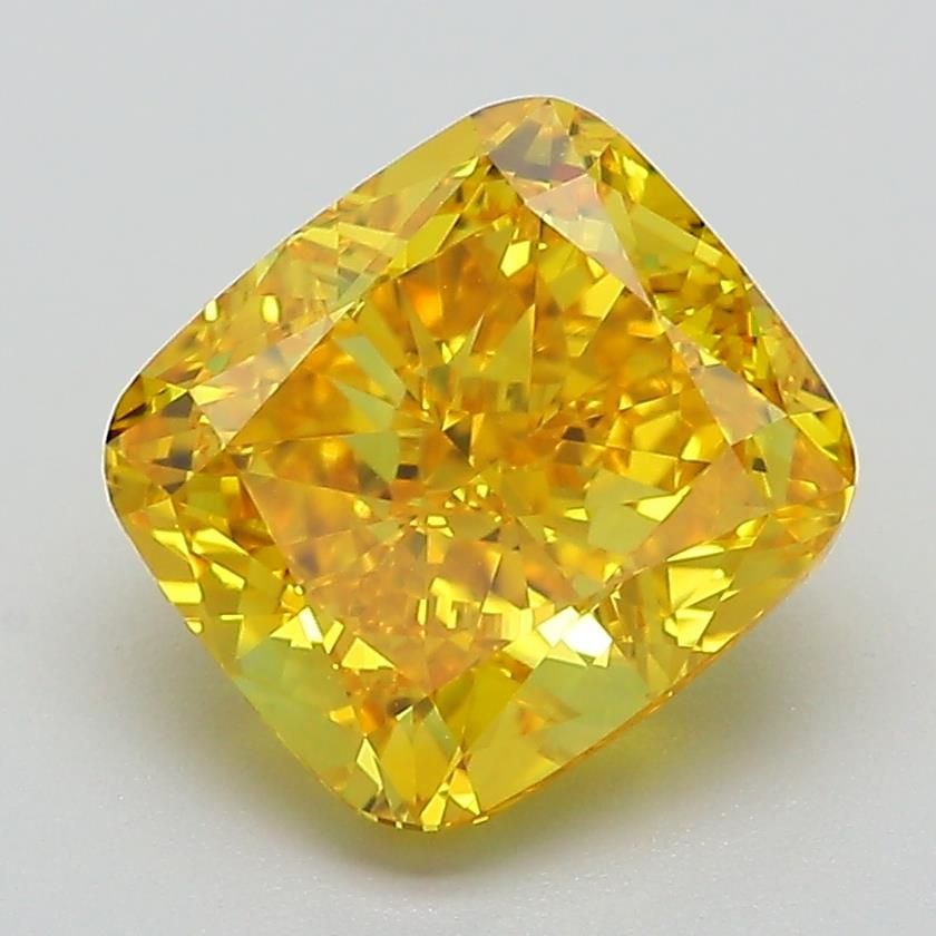 Loose Diamond - CUSHION MODIFIED 3.05ct Fancy Vivid Yellow VS1: Loose Diamond - CUSHION MODIFIED 3.05ct Fancy Vivid Yellow VS1 Source: This is a real non-mined Diamond that has been grown in a lab Shape: CUSHION MODIFIED Carats: 3.05 Color: Fancy Vivid Yellow
