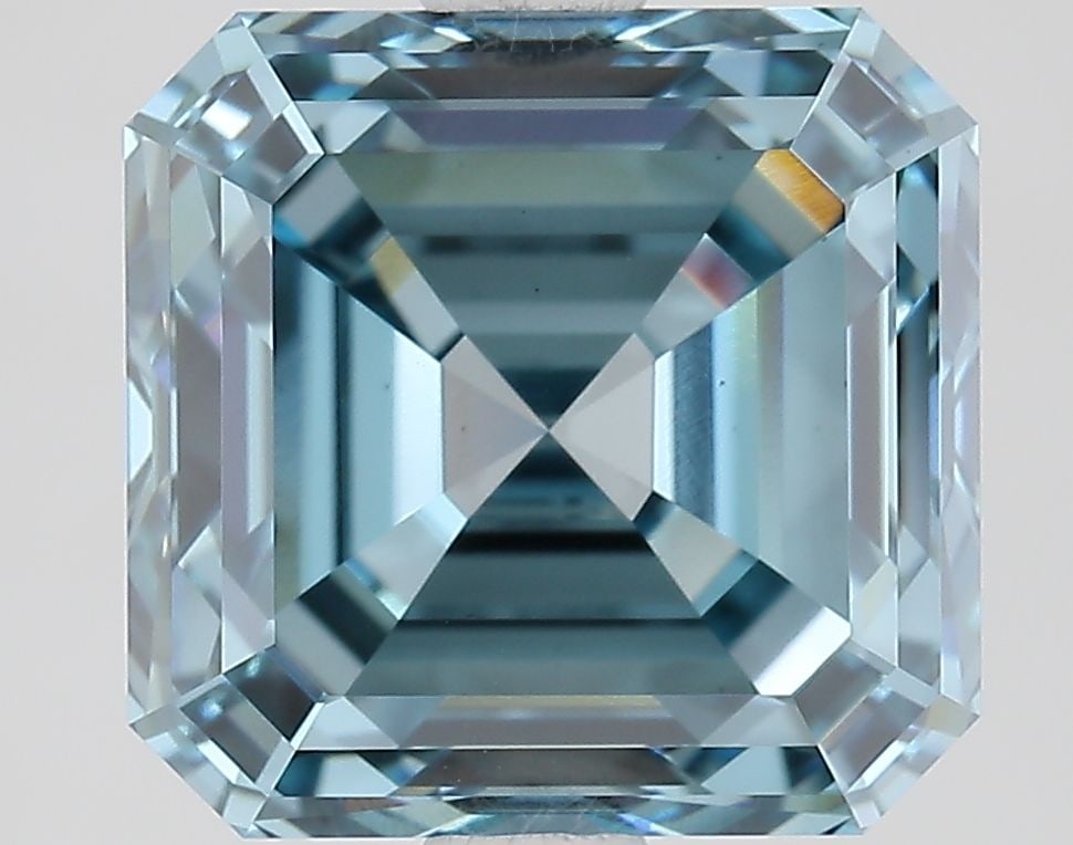 Loose Diamond - SQUARE EMERALD 3.5ct Fancy Vivid Blue VS1 (1 of 1)