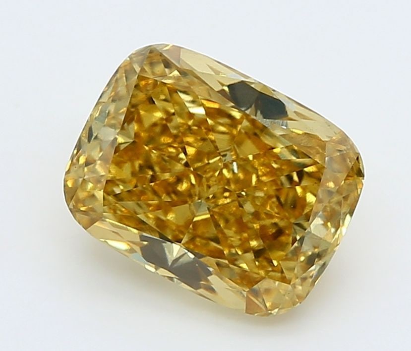 Loose Diamond - CUSHION BRILLIANT 2.52ct Fancy Vivid Yellow VS2 (1 of 1)