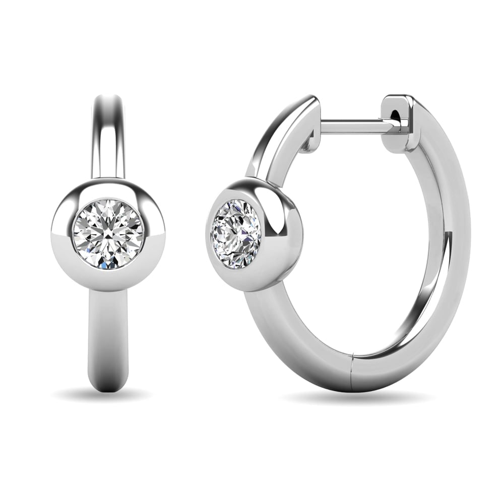 Diamond 1/10 Ct.tw Bezel Set Earrings in 10K White Gold: Diamond 1/10 Ct.tw Bezel Set Earrings in 10K White Gold 10k White Gold Stone Color: G-h Stone Clarity: I2 This item may take 2-5 weeks for shipping. The Diamond Depot Guarantee: All items in this