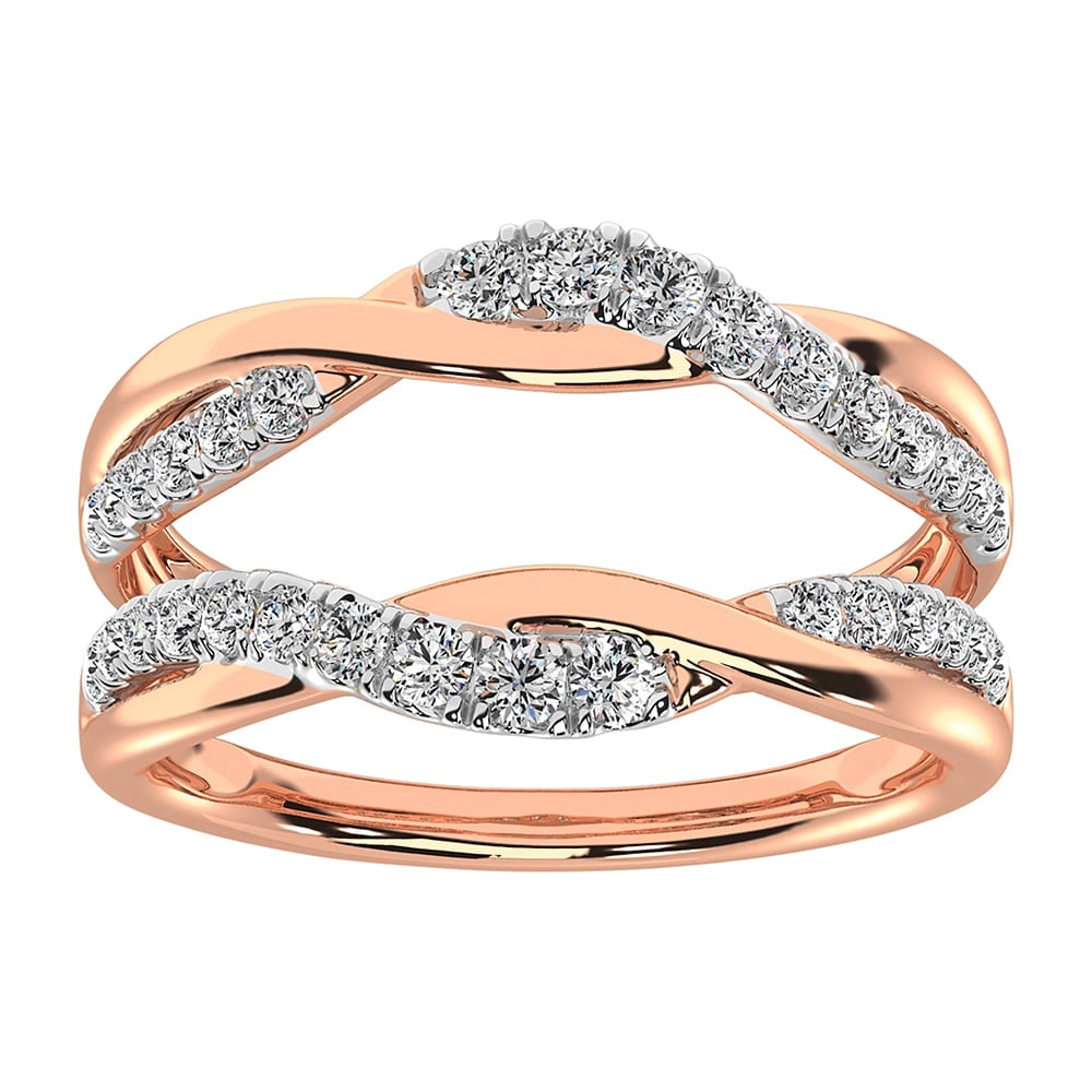 14K Rose Gold 1/2 Ct.Tw. Diamond Guard Ring: 14K Rose Gold 1/2 Ct.Tw. Diamond Guard Ring 14k Rose Gold Stone Color: G-h Stone Clarity: I1 Each ring is presented in standard size 6.5. Complimentary resizing is available between sizes 510 (in 1/4