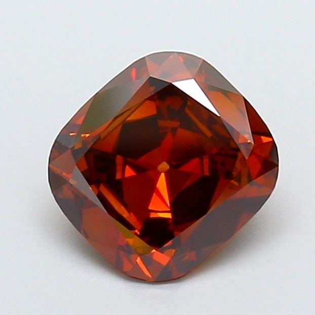 Loose Diamond - CUSHION MODIFIED 2.18ct Fancy Brownish Orange VVS2: Loose Diamond - CUSHION MODIFIED 2.18ct Fancy Brownish Orange VVS2 Source: This is a real non-mined Diamond that has been grown in a lab Shape: CUSHION MODIFIED Carats: 2.18 Color: Fancy Brownish Oran