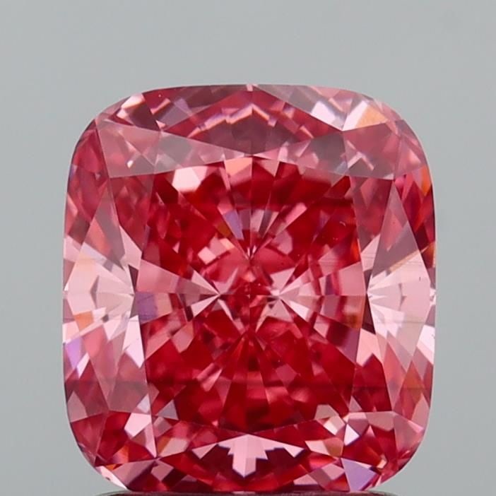 Loose Diamond - CUSHION MODIFIED 1.56ct Fancy Vivid Red SI1: Loose Diamond - CUSHION MODIFIED 1.56ct Fancy Vivid Red SI1 Source: This is a real non-mined Diamond that has been grown in a lab Shape: CUSHION MODIFIED Carats: 1.56 Color: Fancy Vivid Red Certificat