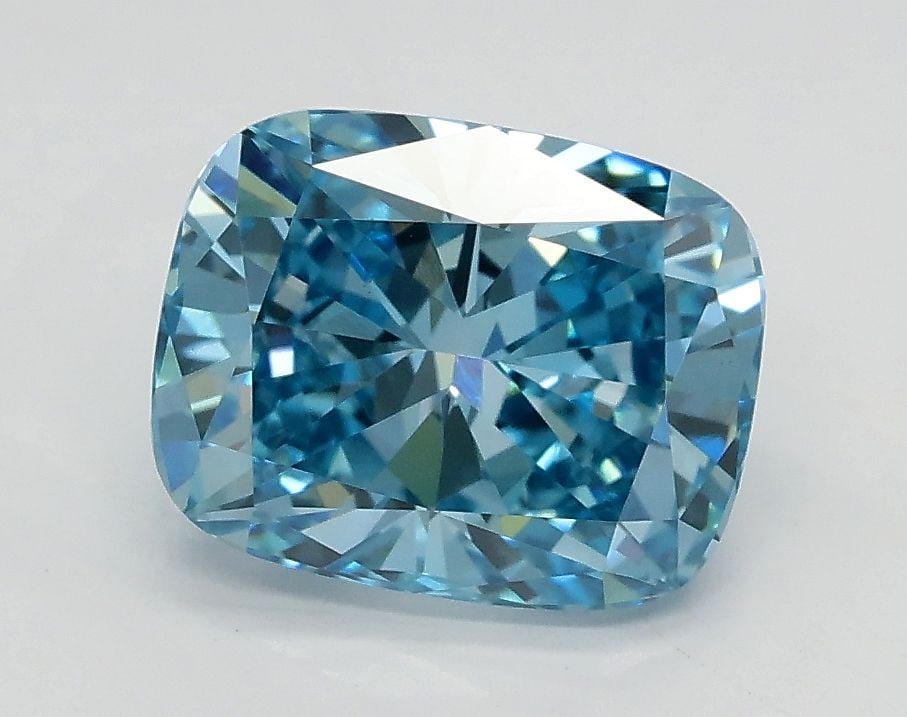 Loose Diamond - CUSHION BRILLIANT 1.81ct Fancy Vivid Blue VS1: Loose Diamond - CUSHION BRILLIANT 1.81ct Fancy Vivid Blue VS1 Source: This is a real non-mined Diamond that has been grown in a lab Shape: CUSHION BRILLIANT Carats: 1.81 Color: Fancy Vivid Blue Certif