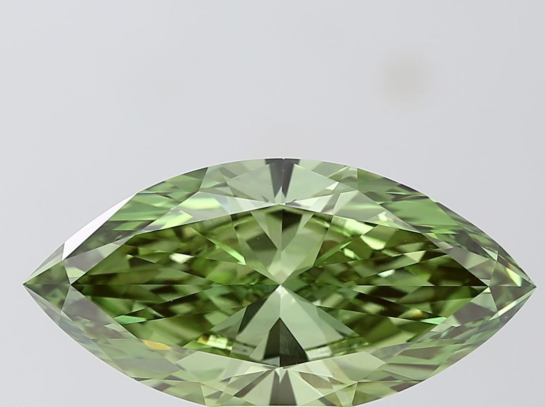 Loose Diamond - MARQUISE 7.54ct Fancy Vivid Green VS1: Loose Diamond - MARQUISE 7.54ct Fancy Vivid Green VS1 Source: This is a real non-mined Diamond that has been grown in a lab Shape: MARQUISE Carats: 7.54 Color: Fancy Vivid Green Certification: IGI Vid