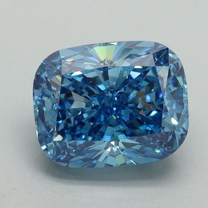 Loose Diamond - CUSHION BRILLIANT 2.05ct Fancy Vivid Blue VVS2: Loose Diamond - CUSHION BRILLIANT 2.05ct Fancy Vivid Blue VVS2 Source: This is a real non-mined Diamond that has been grown in a lab Shape: CUSHION BRILLIANT Carats: 2.05 Color: Fancy Vivid Blue Certi