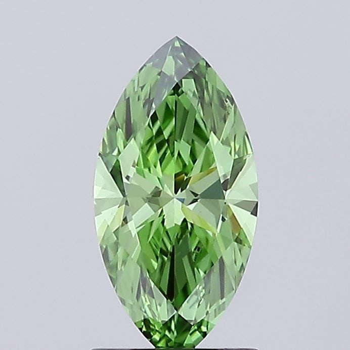 Loose Diamond - MARQUISE 1.01ct Fancy Vivid Green VVS2: Loose Diamond - MARQUISE 1.01ct Fancy Vivid Green VVS2 Source: This is a real non-mined Diamond that has been grown in a lab Shape: MARQUISE Carats: 1.01 Color: Fancy Vivid Green Certification: IGI Vi