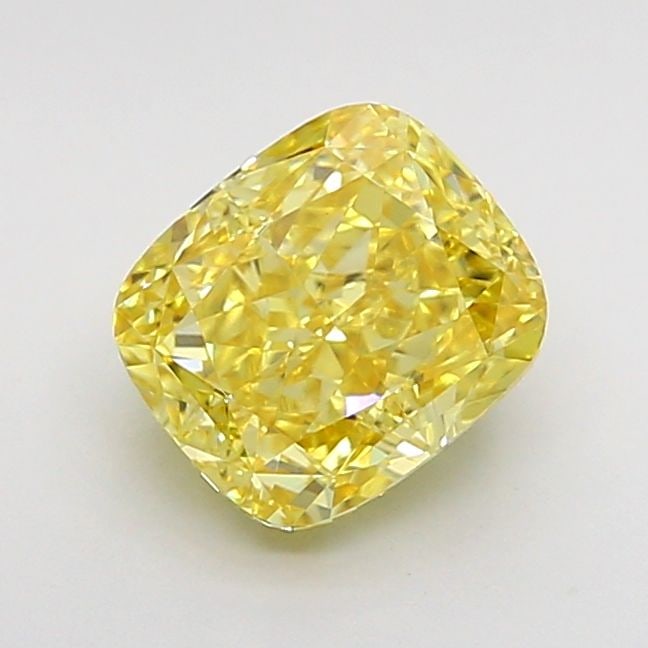 Loose Diamond - CUSHION MODIFIED 1.51ct Fancy Vivid Yellow VVS2: Loose Diamond - CUSHION MODIFIED 1.51ct Fancy Vivid Yellow VVS2 Source: This is a real non-mined Diamond that has been grown in a lab Shape: CUSHION MODIFIED Carats: 1.51 Color: Fancy Vivid Yellow Cer