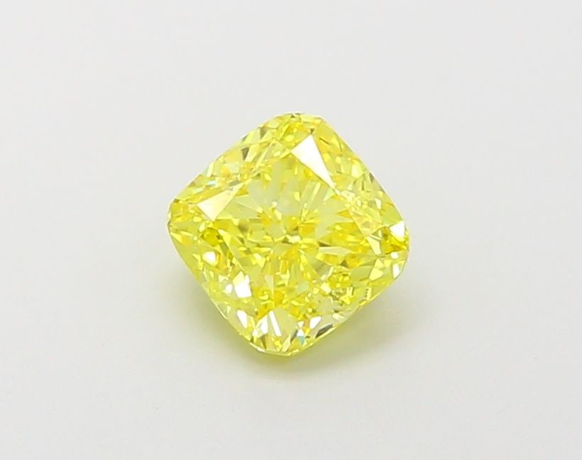 Loose Diamond - CUSHION BRILLIANT 1.02ct Fancy Vivid Yellow VVS2: Loose Diamond - CUSHION BRILLIANT 1.02ct Fancy Vivid Yellow VVS2 Source: This is a real non-mined Diamond that has been grown in a lab Shape: CUSHION BRILLIANT Carats: 1.02 Color: Fancy Vivid Yellow C