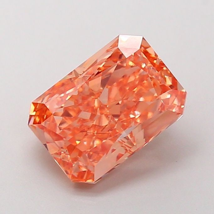 Loose Diamond - RADIANT 2.61ct Fancy Vivid Brownish Orange VS1: Loose Diamond - RADIANT 2.61ct Fancy Vivid Brownish Orange VS1 Source: This is a real non-mined Diamond that has been grown in a lab Shape: RADIANT Carats: 2.61 Color: Fancy Vivid Brownish Orange Cert