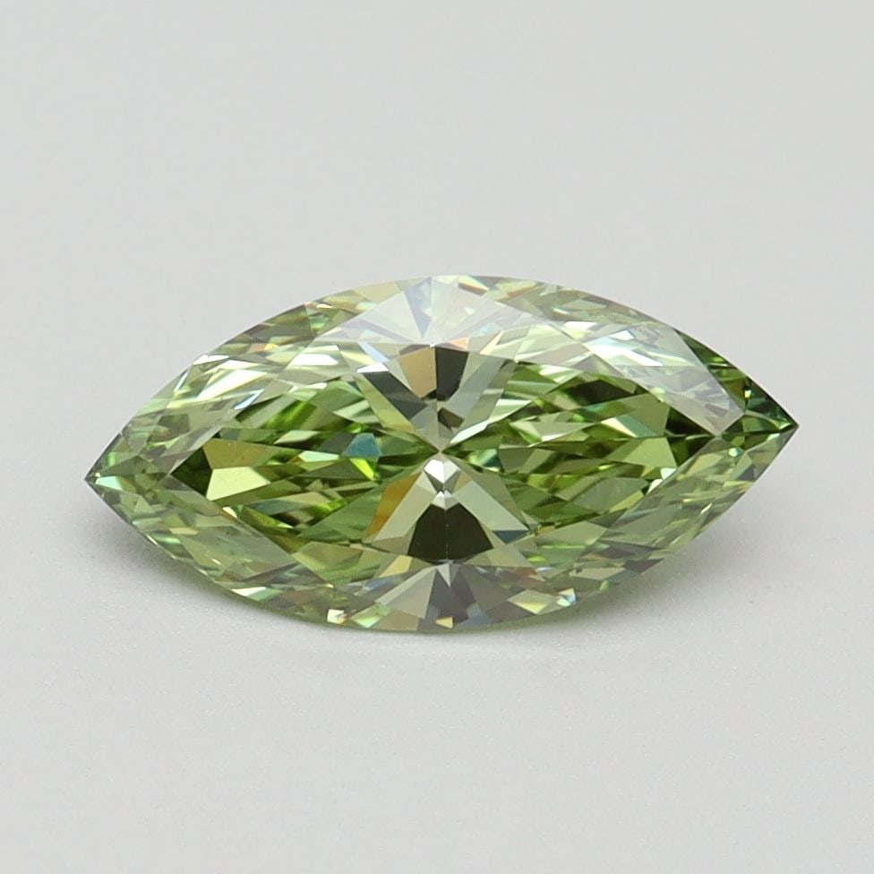 Loose Diamond - MARQUISE 1.01ct Fancy Vivid Green VS1: Loose Diamond - MARQUISE 1.01ct Fancy Vivid Green VS1 Source: This is a real non-mined Diamond that has been grown in a lab Shape: MARQUISE Carats: 1.01 Color: Fancy Vivid Green Certification: IGI Vid