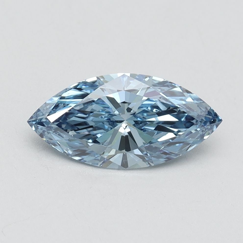 Loose Diamond - MARQUISE 1.0ct Fancy Vivid Blue VVS2: Loose Diamond - MARQUISE 1.0ct Fancy Vivid Blue VVS2 Source: This is a real non-mined Diamond that has been grown in a lab Shape: MARQUISE Carats: 1.0 Color: Fancy Vivid Blue Certification: IGI Video: