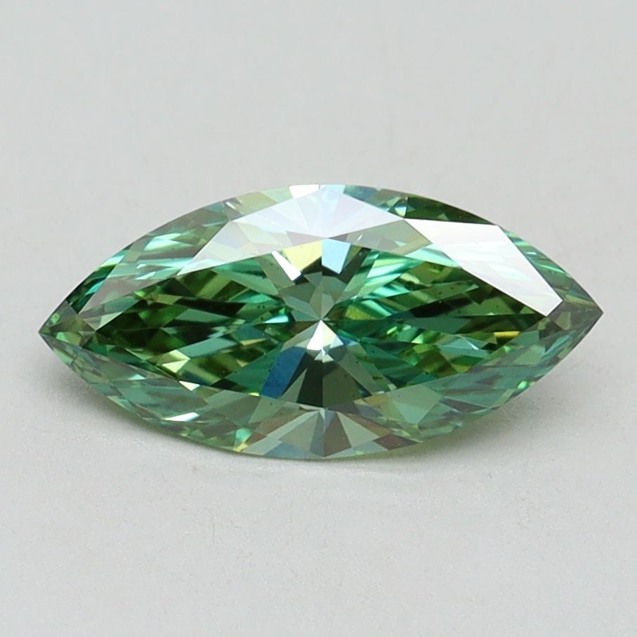 Loose Diamond - MARQUISE 1.0ct Fancy Vivid Green VS1: Loose Diamond - MARQUISE 1.0ct Fancy Vivid Green VS1 Source: This is a real non-mined Diamond that has been grown in a lab Shape: MARQUISE Carats: 1.0 Color: Fancy Vivid Green Certification: IGI Video