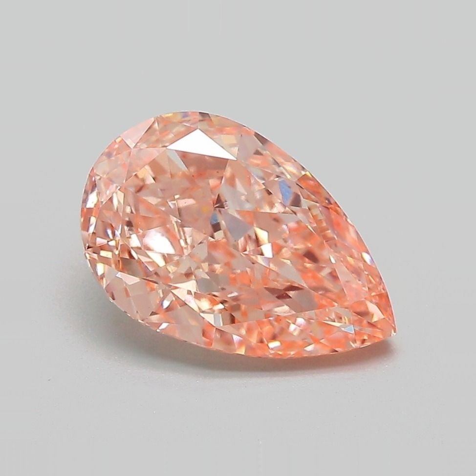 Loose Diamond - PEAR 2.75ct Fancy Vivid Pink Orange VS1: Loose Diamond - PEAR 2.75ct Fancy Vivid Pink Orange VS1 Source: This is a real non-mined Diamond that has been grown in a lab Shape: PEAR Carats: 2.75 Color: Fancy Vivid Pink Orange Certification: IGI