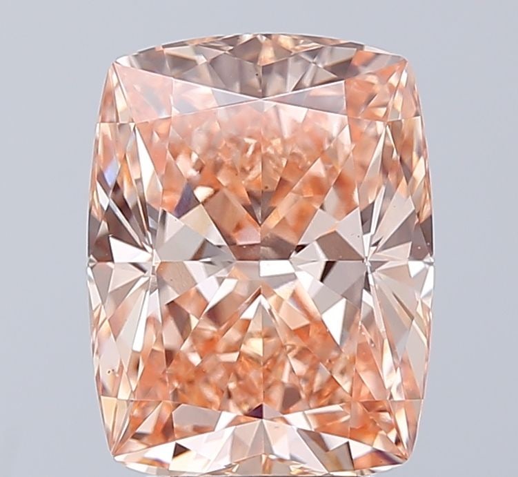 Loose Diamond - CUSHION MODIFIED 4.26ct Fancy Intense Pinkish Orange VS1: Loose Diamond - CUSHION MODIFIED 4.26ct Fancy Intense Pinkish Orange VS1 Source: This is a real non-mined Diamond that has been grown in a lab Shape: CUSHION MODIFIED Carats: 4.26 Color: Fancy Intense